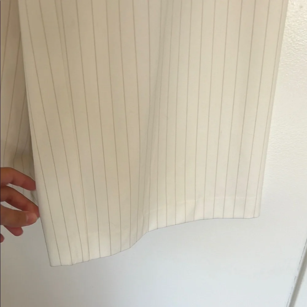 NWT Leith Women's Cream Pinstripe Wide-Leg Pants - Picture 6 of 8